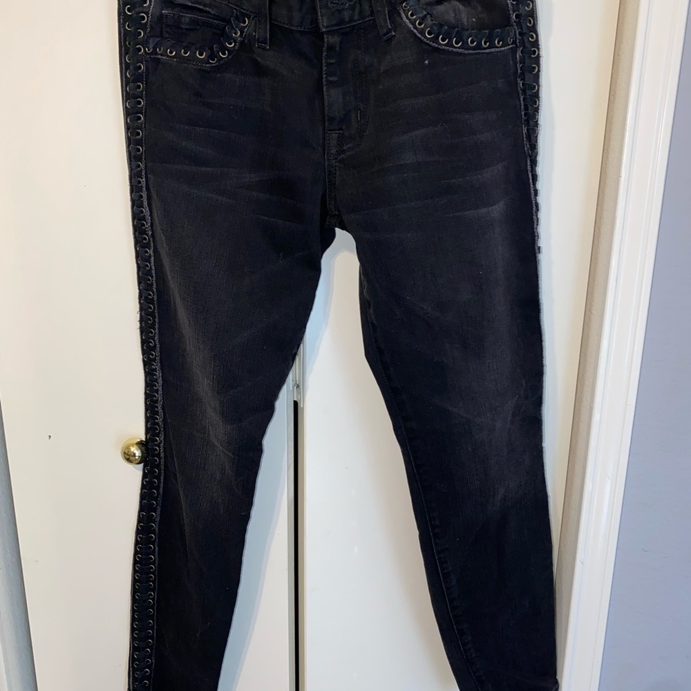 Current/Elliott vintage Black Studded Skinny Jeans
